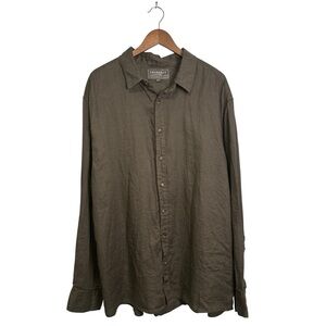 Thursday Boot Company Men’s 3XL Athletic Fit Brown Linen Button Long Sleeve